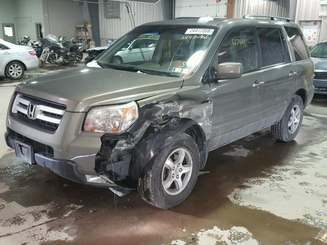 2HKYF18737H518142 - 2007 HONDA PILOT EXL GREEN photo 2