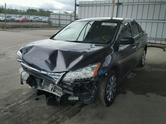 3N1AB7APXDL641283 - 2013 NISSAN SENTRA S GRAY photo 2