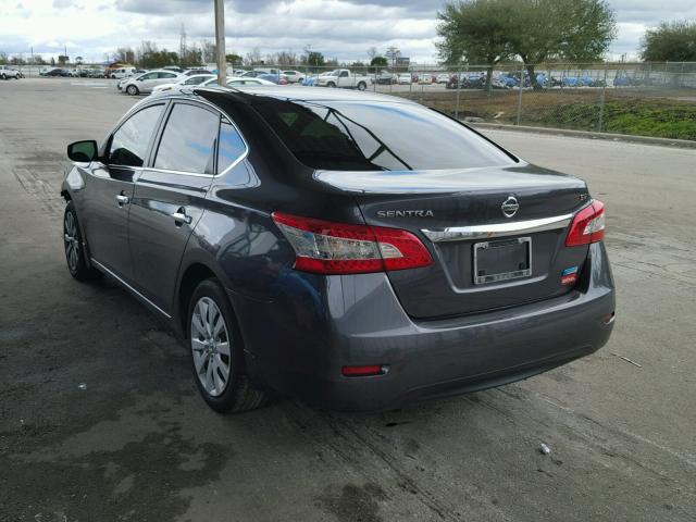 3N1AB7APXDL641283 - 2013 NISSAN SENTRA S GRAY photo 3