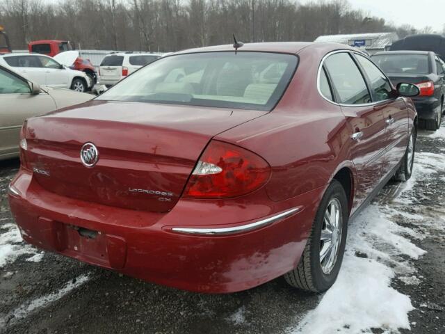 2G4WC582071138524 - 2007 BUICK LACROSSE C MAROON photo 4