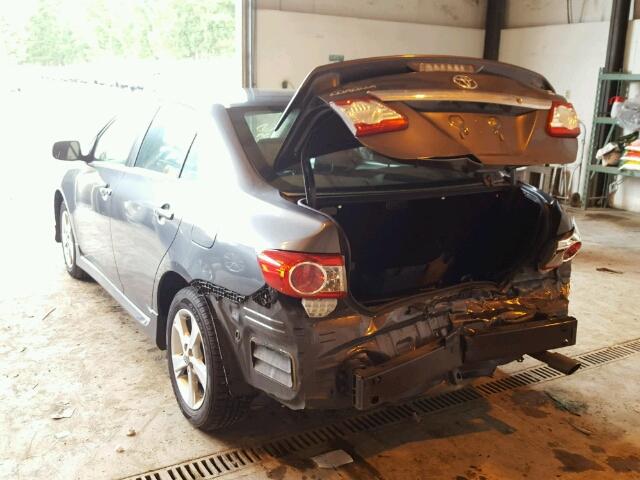 2T1BU4EE2BC724953 - 2011 TOYOTA COROLLA BA GRAY photo 3