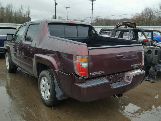 2HJYK16547H550793 - 2007 HONDA RIDGELINE PURPLE photo 3