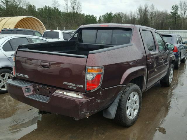 2HJYK16547H550793 - 2007 HONDA RIDGELINE PURPLE photo 4