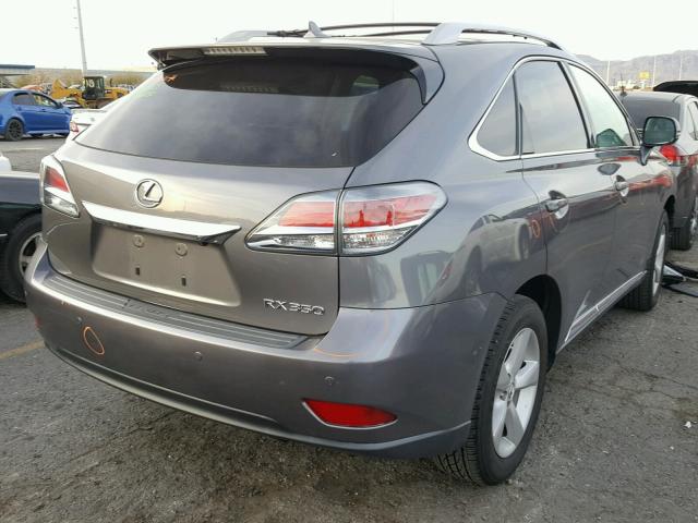 2T2BK1BA1DC203002 - 2013 LEXUS RX 350 GRAY photo 4