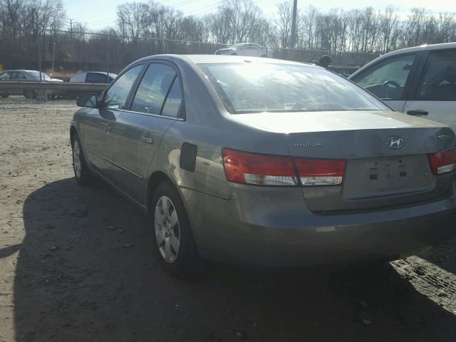 5NPET46C57H196228 - 2007 HYUNDAI SONATA GLS BEIGE photo 3