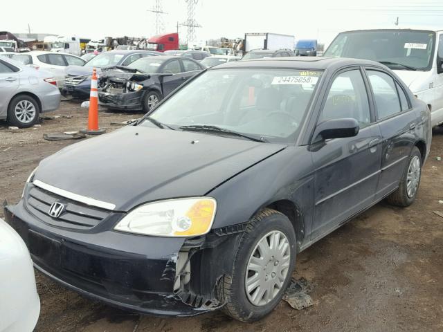 1HGES26741L073728 - 2001 HONDA CIVIC EX შავი ფოტო 2