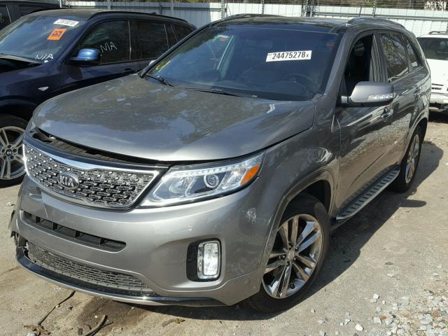 5XYKW4A78EG460437 - 2014 KIA SORENTO SX GRAY photo 2