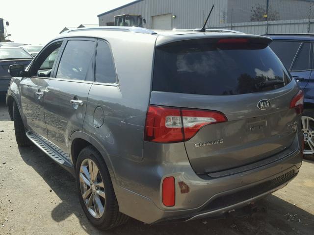 5XYKW4A78EG460437 - 2014 KIA SORENTO SX GRAY photo 3