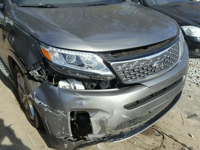 5XYKW4A78EG460437 - 2014 KIA SORENTO SX GRAY photo 9