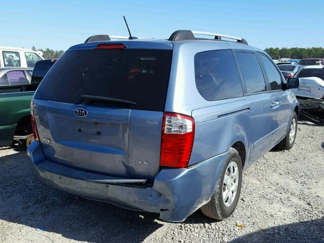 KNDMB233196280289 - 2009 KIA SEDONA EX BLUE photo 4