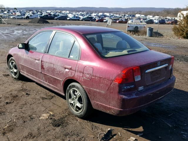 2HGES267X3H544202 - 2003 HONDA CIVIC EX BURGUNDY photo 3