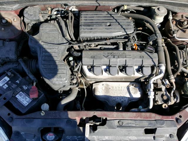 2HGES267X3H544202 - 2003 HONDA CIVIC EX BURGUNDY photo 7