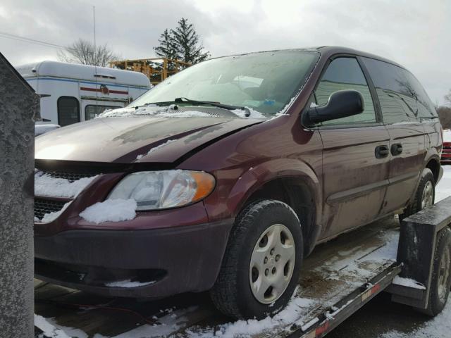 1D4GP25373B144343 - 2003 DODGE CARAVAN SE MAROON photo 2