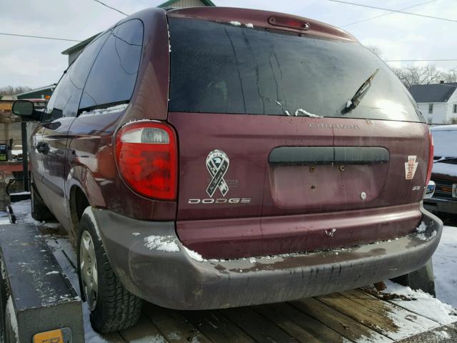 1D4GP25373B144343 - 2003 DODGE CARAVAN SE MAROON photo 3