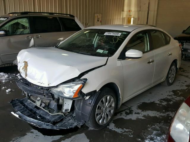 3N1AB7AP0EL693782 - 2014 NISSAN SENTRA S WHITE photo 2