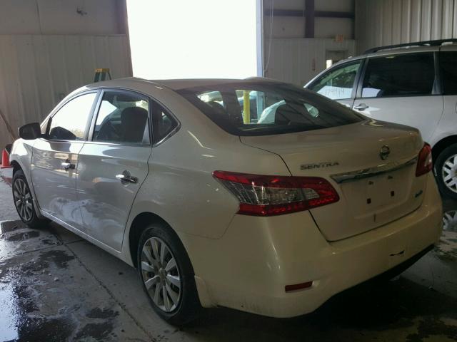 3N1AB7AP0EL693782 - 2014 NISSAN SENTRA S WHITE photo 3