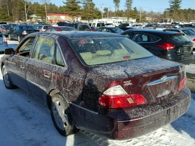 4T1BF28B94U384685 - 2004 TOYOTA AVALON XL BURGUNDY photo 3