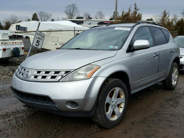 JN8AZ08T35W329874 - 2005 NISSAN MURANO SL SILVER photo 2