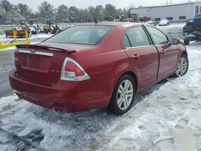 3FAHP08108R273310 - 2008 FORD FUSION SEL RED photo 4