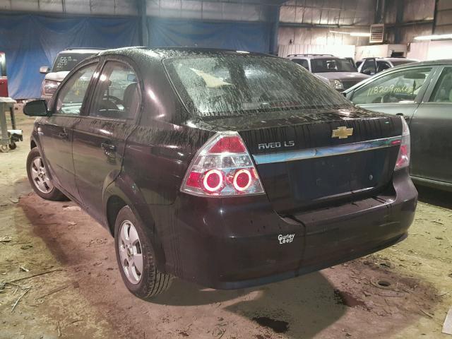 KL1TD56637B123792 - 2007 CHEVROLET AVEO BASE BLACK photo 3