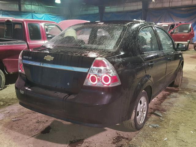 KL1TD56637B123792 - 2007 CHEVROLET AVEO BASE BLACK photo 4