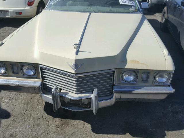 6D49R2Q258126 - 1972 CADILLAC DEVILLE YELLOW photo 7