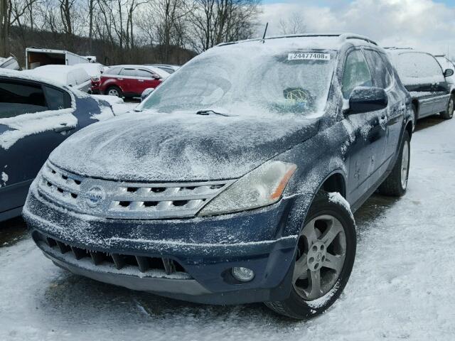 JN8AZ08W14W327422 - 2004 NISSAN MURANO SL BLUE photo 2