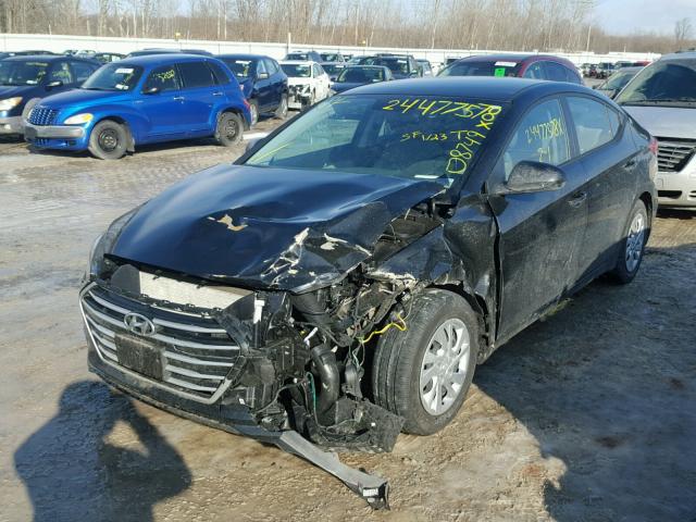 KMHD74LF9HU423745 - 2017 HYUNDAI ELANTRA SE BLACK photo 2