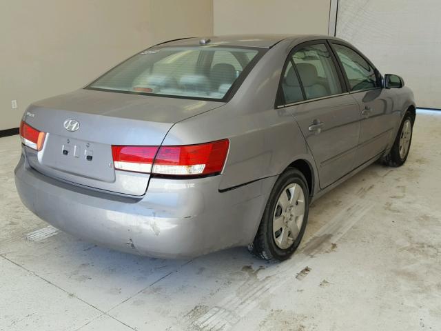 5NPET46C18H351388 - 2008 HYUNDAI SONATA GLS GRAY photo 4