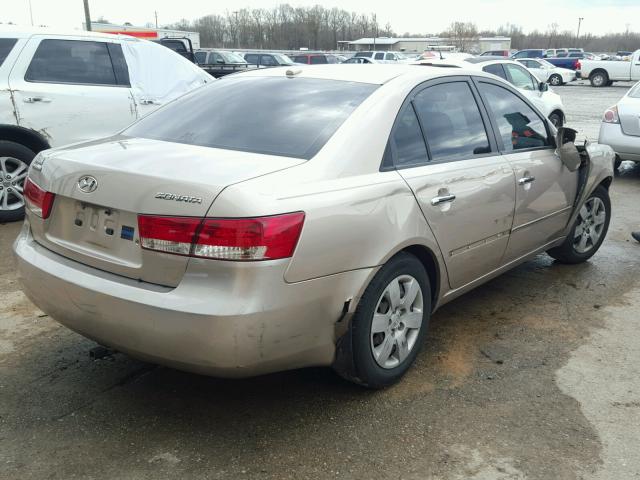 5NPET46C78H335308 - 2008 HYUNDAI SONATA GLS BEIGE photo 4