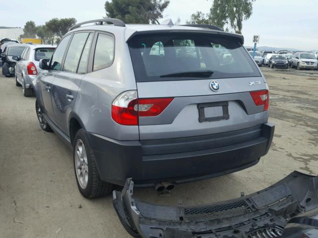 WBXPA73455WA78139 - 2005 BMW X3 2.5I MAROON photo 3