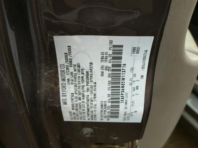 1FAFP36N85W113716 - 2005 FORD FOCUS ZXW GRAY photo 10