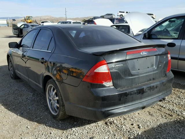 3FAHP0HAXAR356622 - 2010 FORD FUSION SE BLACK photo 3