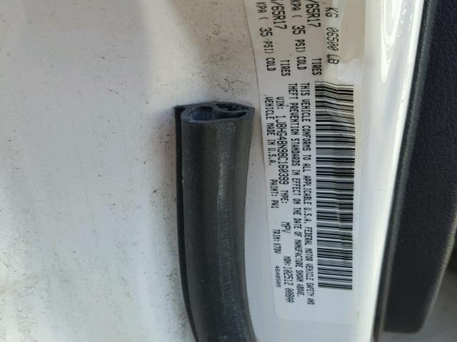 1J8HG48N98C160399 - 2008 JEEP COMMANDER თეთრი ფოტო 10