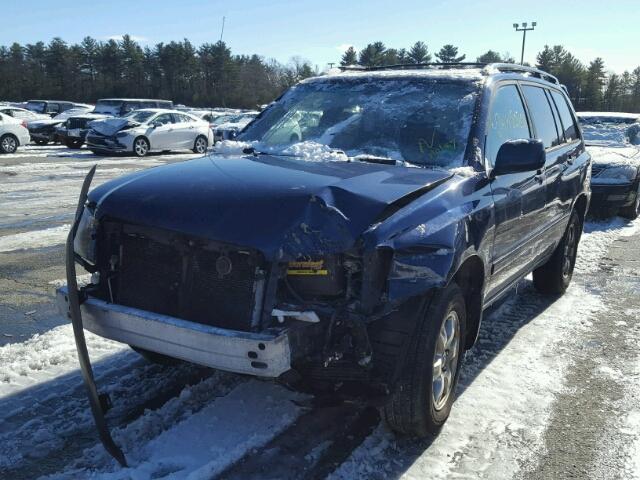 JTEEP21A350122522 - 2005 TOYOTA HIGHLANDER BLUE photo 2