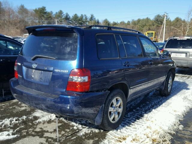 JTEEP21A350122522 - 2005 TOYOTA HIGHLANDER BLUE photo 4