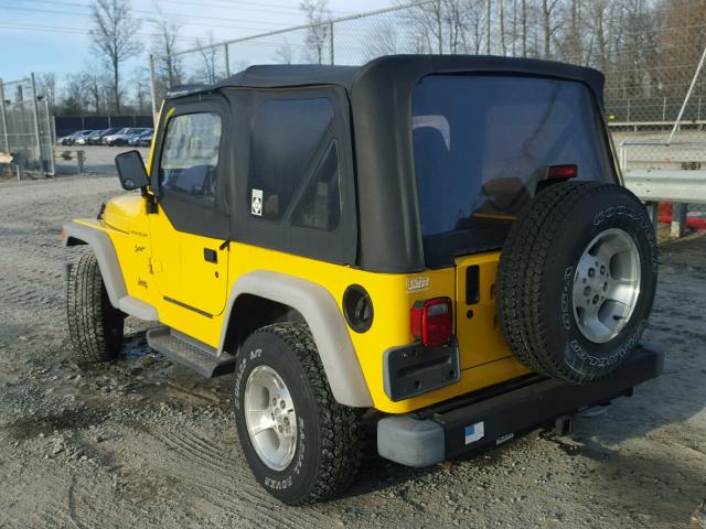 1J4FA49S22P735103 - 2002 JEEP WRANGLER / YELLOW photo 3