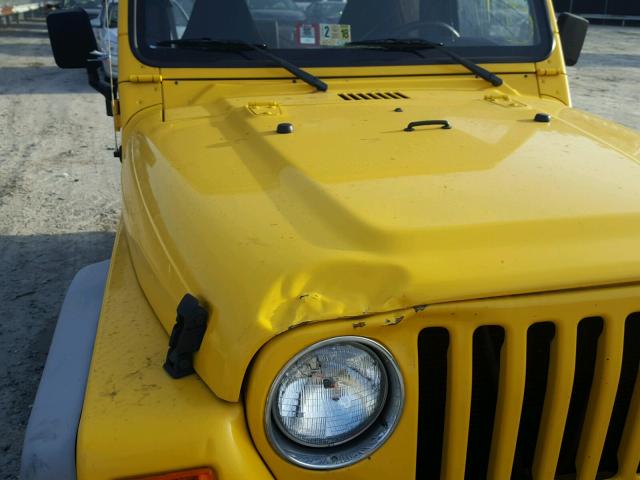 1J4FA49S22P735103 - 2002 JEEP WRANGLER / YELLOW photo 9