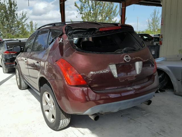 JN8AZ08T35W331964 - 2005 NISSAN MURANO SL WHITE photo 3