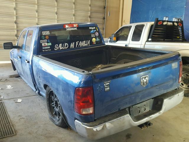 1D7RB1GT9BS543691 - 2011 DODGE RAM 1500 BLUE photo 3