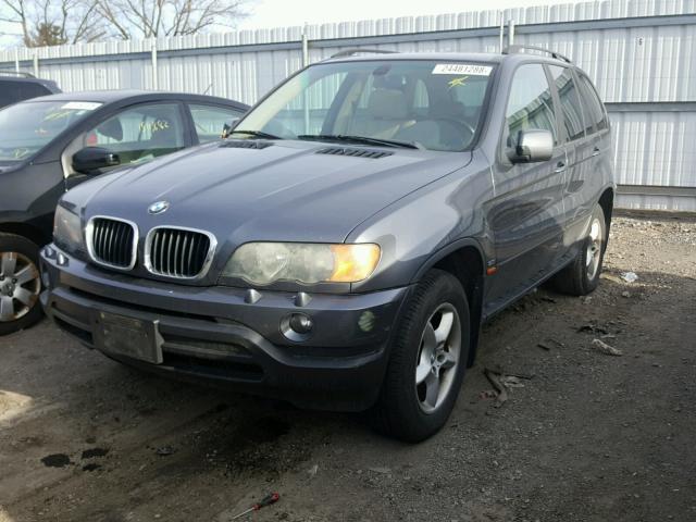 5UXFA53513LV82509 - 2003 BMW X5 3.0I BLUE photo 2