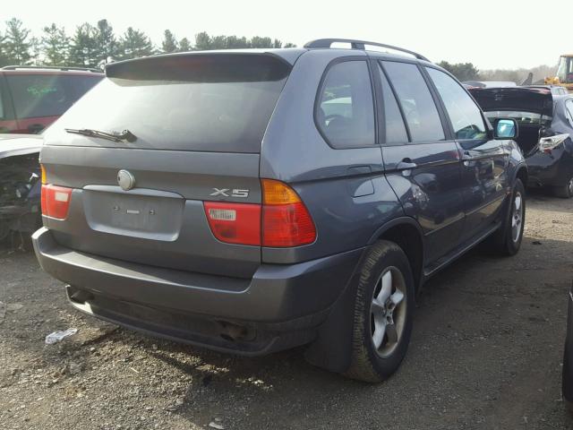 5UXFA53513LV82509 - 2003 BMW X5 3.0I BLUE photo 4