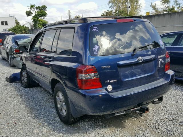 JTEEP21A160138767 - 2006 TOYOTA HIGHLANDER BLUE photo 3