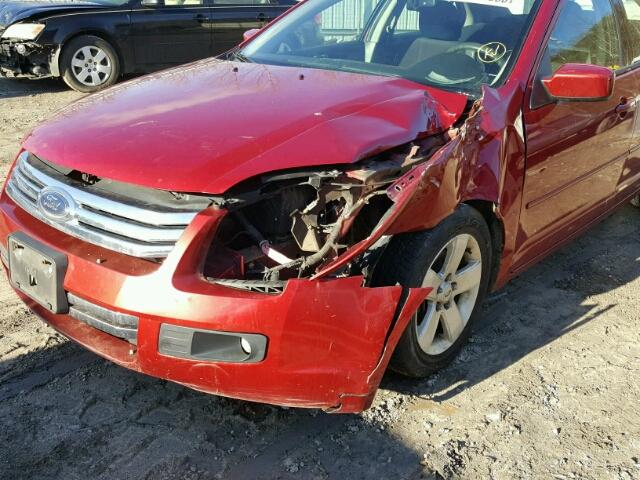 3FAHP07Z99R113337 - 2009 FORD FUSION SE RED photo 9