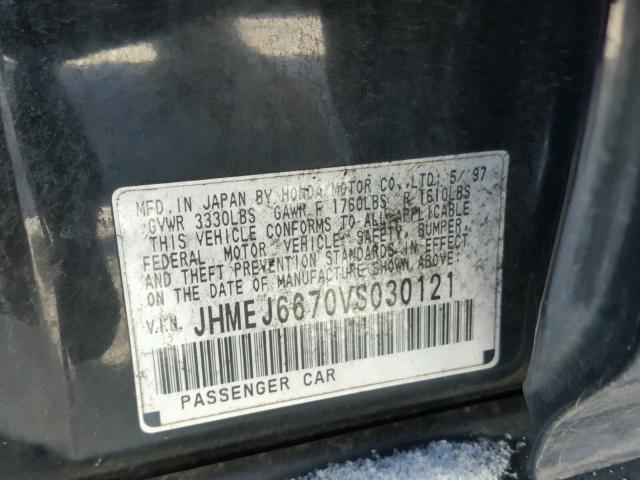 JHMEJ6670VS030121 - 1997 HONDA CIVIC LX 黑色 照片 10