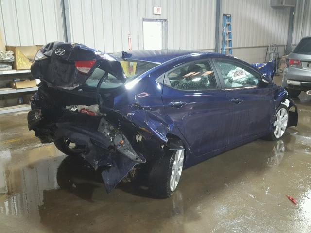 5NPDH4AE6DH277689 - 2013 HYUNDAI ELANTRA GL BLUE photo 4