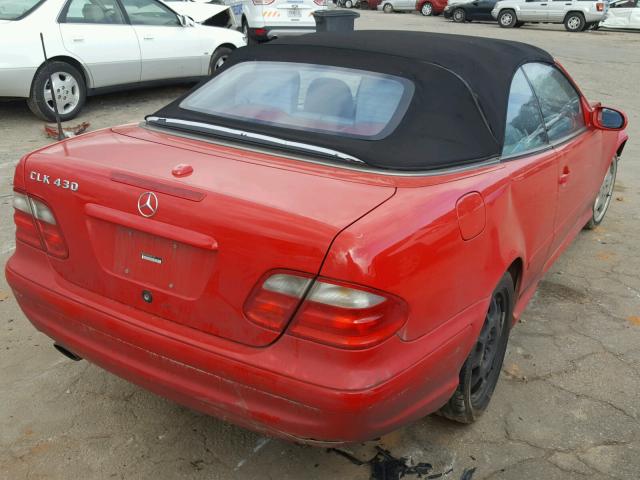 WDBLK70G6YT031954 - 2000 MERCEDES-BENZ CLK 430 RED photo 4