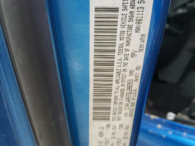 1C4AJWAG7GL286955 - 2016 JEEP WRANGLER S BLUE photo 10