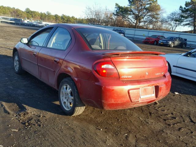 1B3ES56C73D194779 - 2003 DODGE NEON SXT RED photo 3