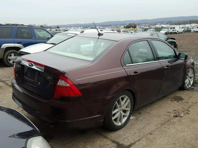 3FAHP0JA4CR185816 - 2012 FORD FUSION SEL BURGUNDY photo 4